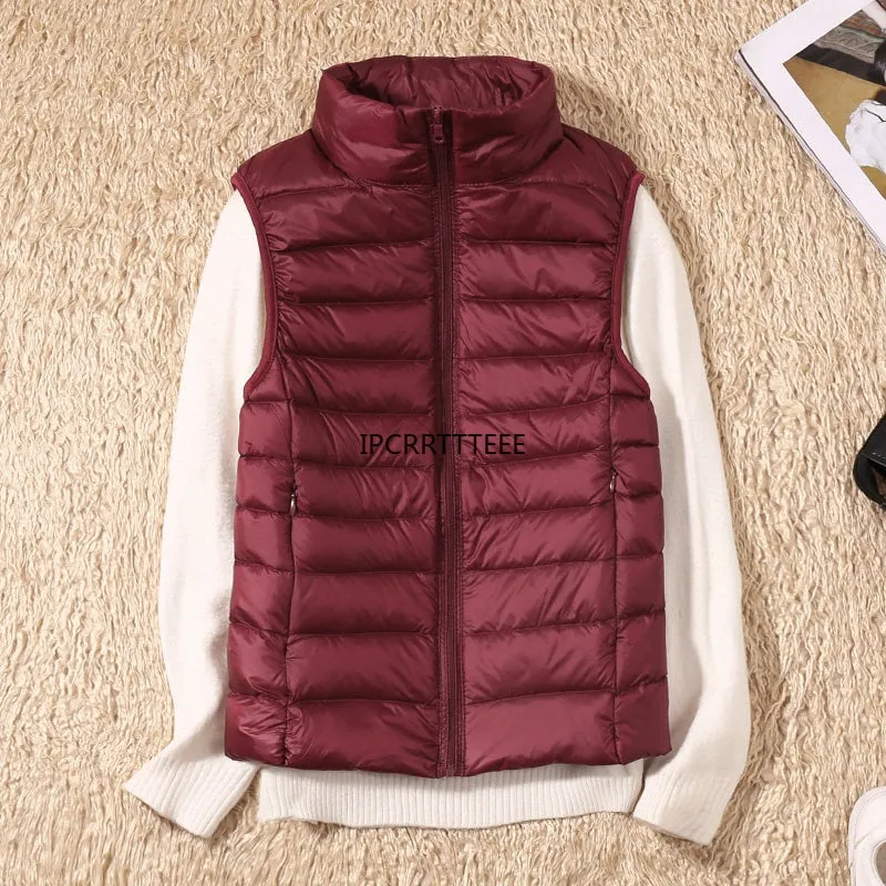 Ultra Light Down Vests Sleeveless Jacket for Women
