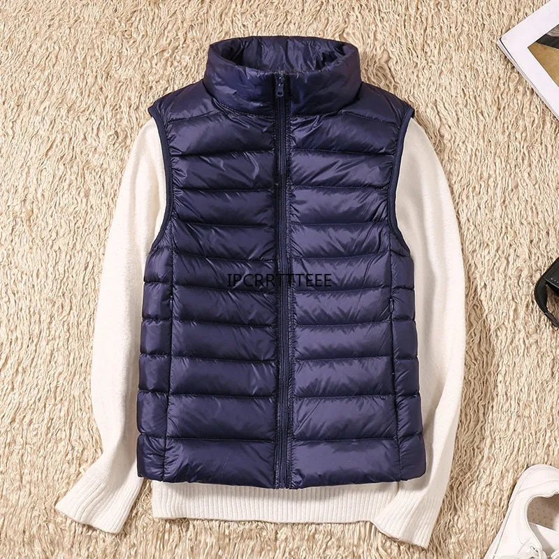 Ultra Light Down Vests Sleeveless Jacket for Women