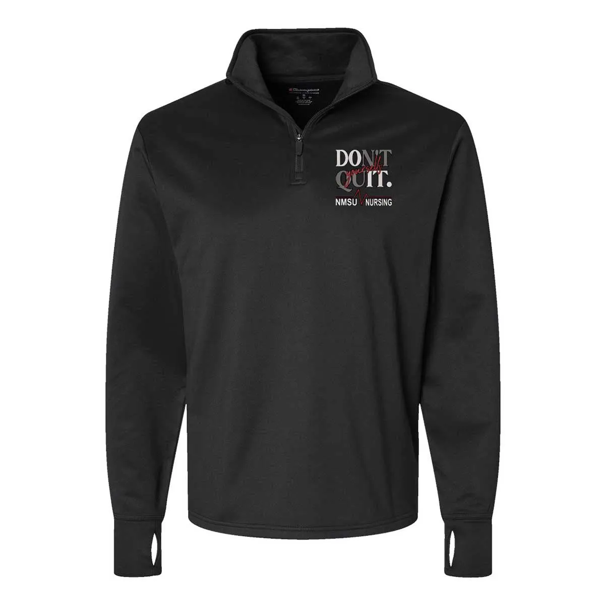 Unisex NMSU SNA Student Nurses Association Sport Quarter-Zip Pullover with Thumbhole Cuffs and Embroidered Logo Cuffs