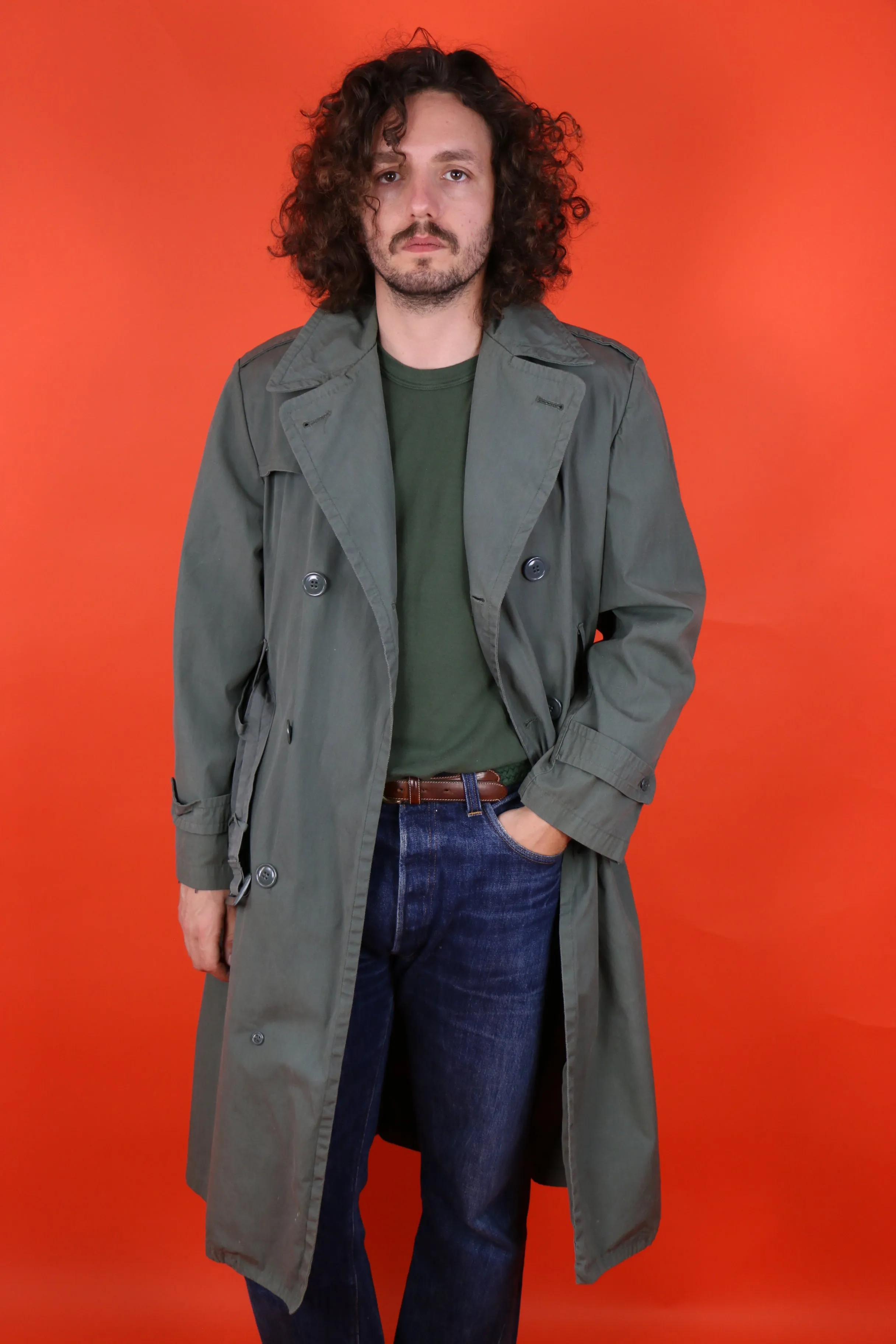 US Army Double Breasted Trench Coat 60s