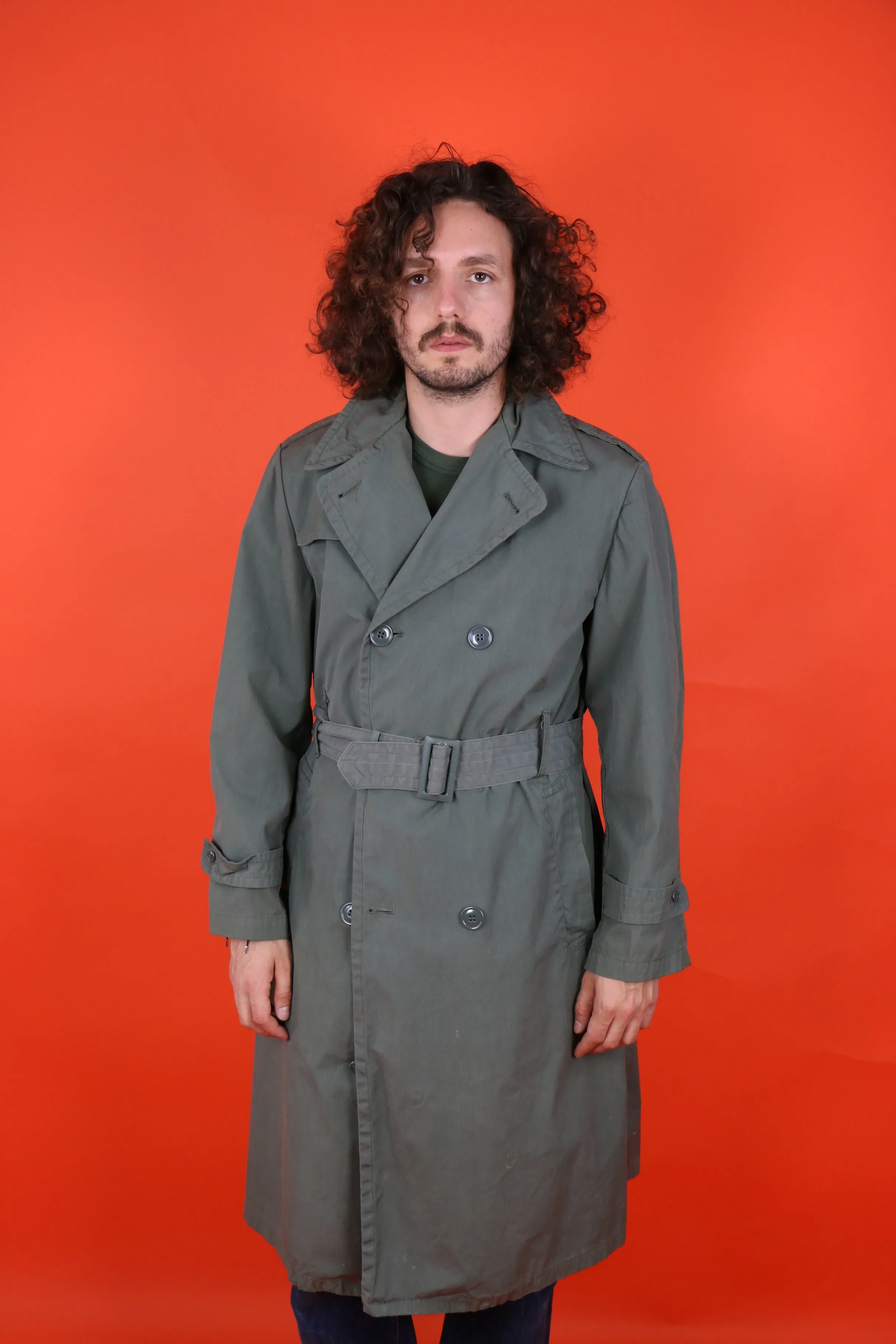 US Army Double Breasted Trench Coat 60s