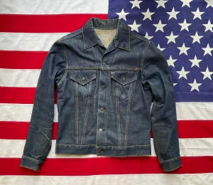 Vintage 1960’s Type 3 LEVI’S Big E 70505 Two Pocket Denim Trucker Jacket Size M - Made in USA