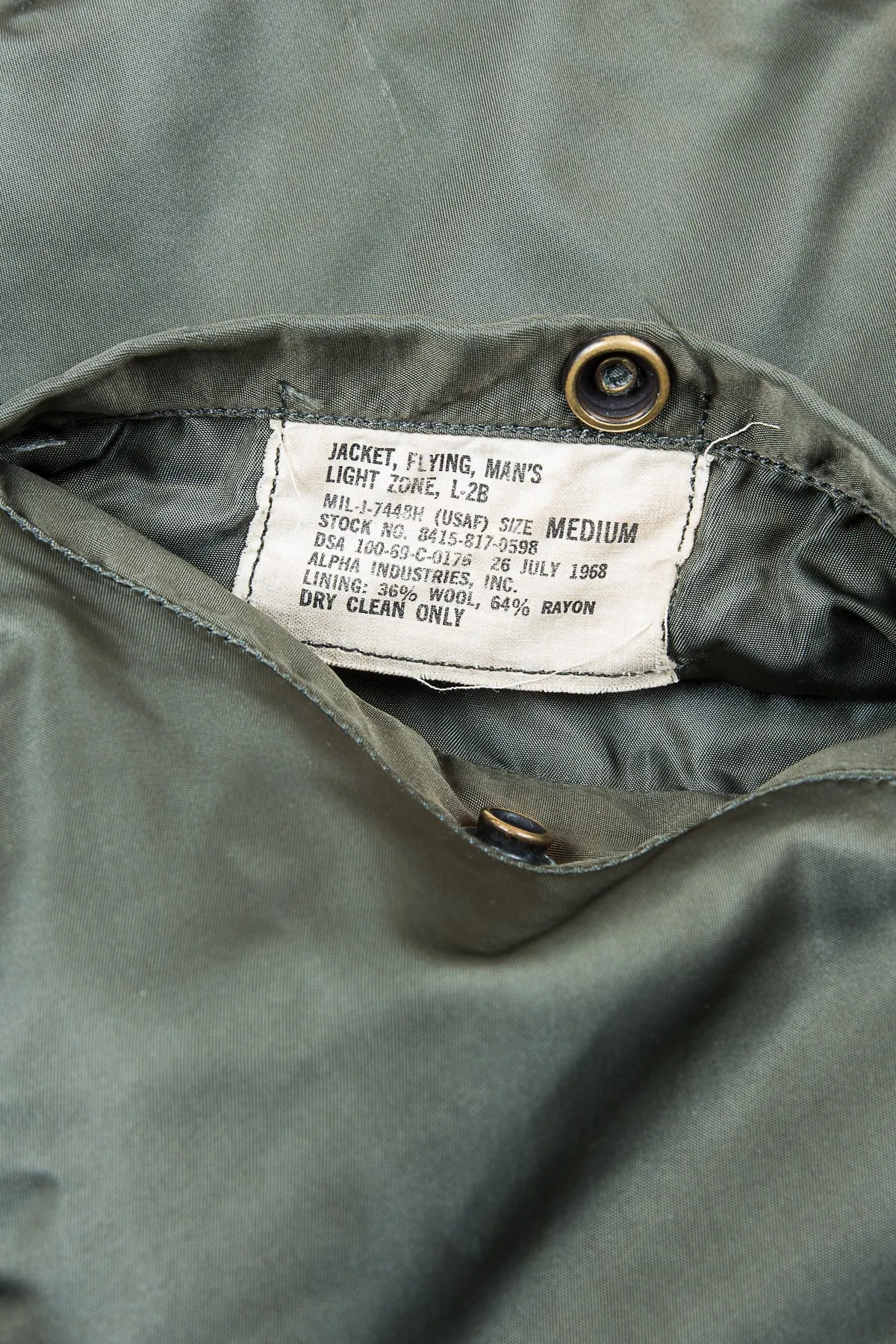 Vintage 1968 Alfa Industries USAF L-2B Flight Jacket Medium