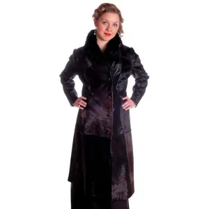 Vintage Black-Brown Shades Pony Fur Trench Coat 1970s Provenance Size 10-12