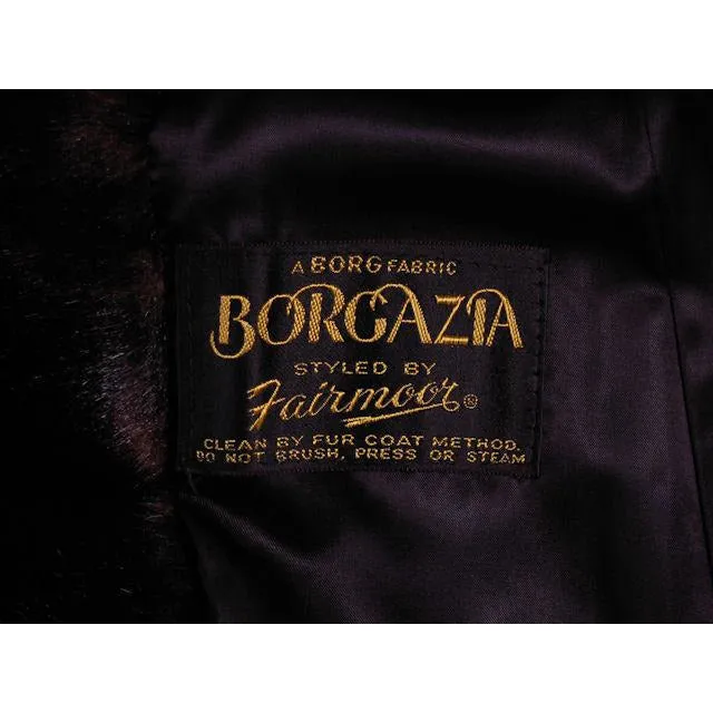 Vintage Borgazia Faux Fur Coat 1970s Black Gorgeous