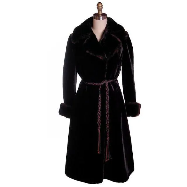 Vintage Borgazia Faux Fur Coat 1970s Black Gorgeous