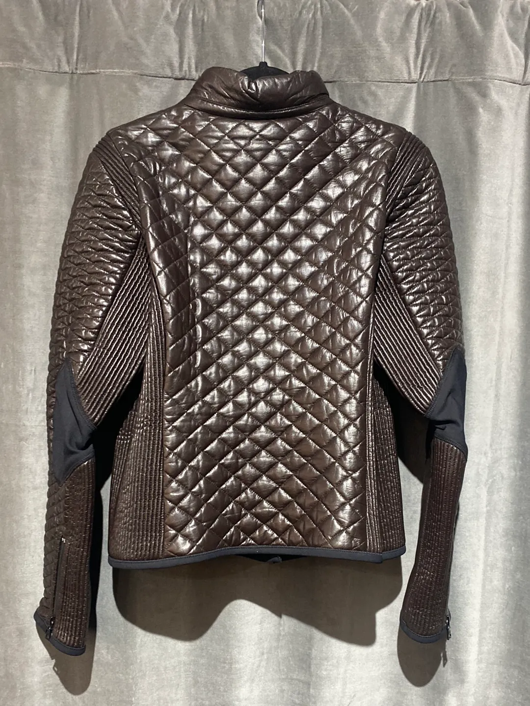 Vintage: Brown Leather Quilted Moto Style Jacket