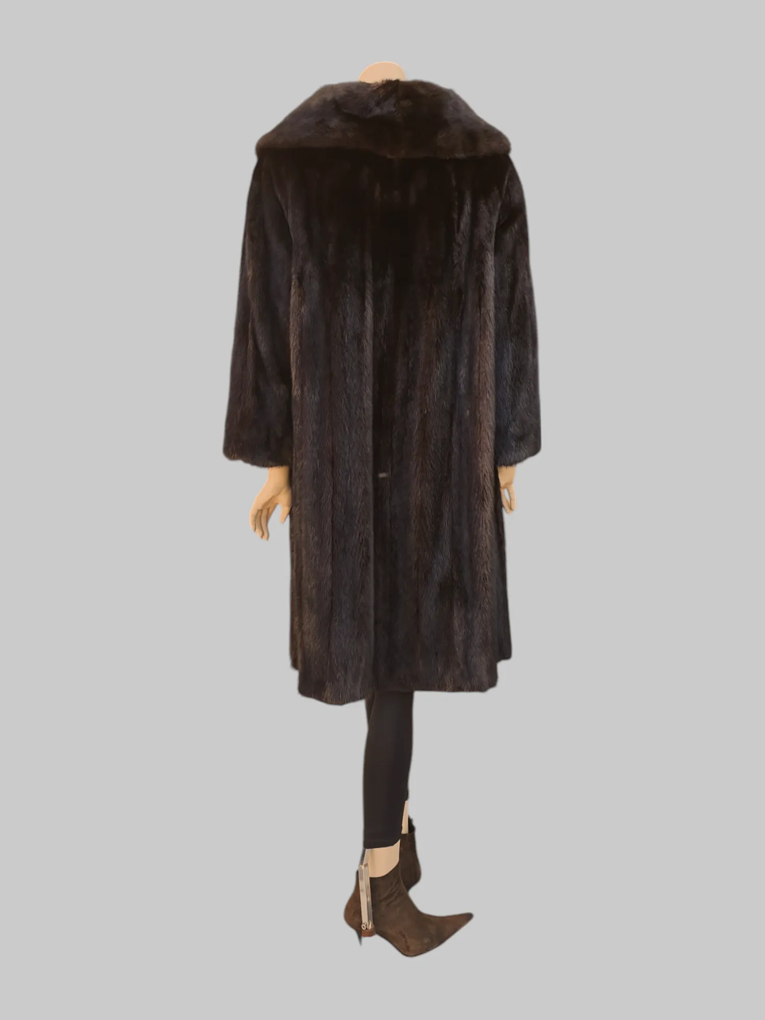Vintage Dark Brown Mink Coat -Medium
