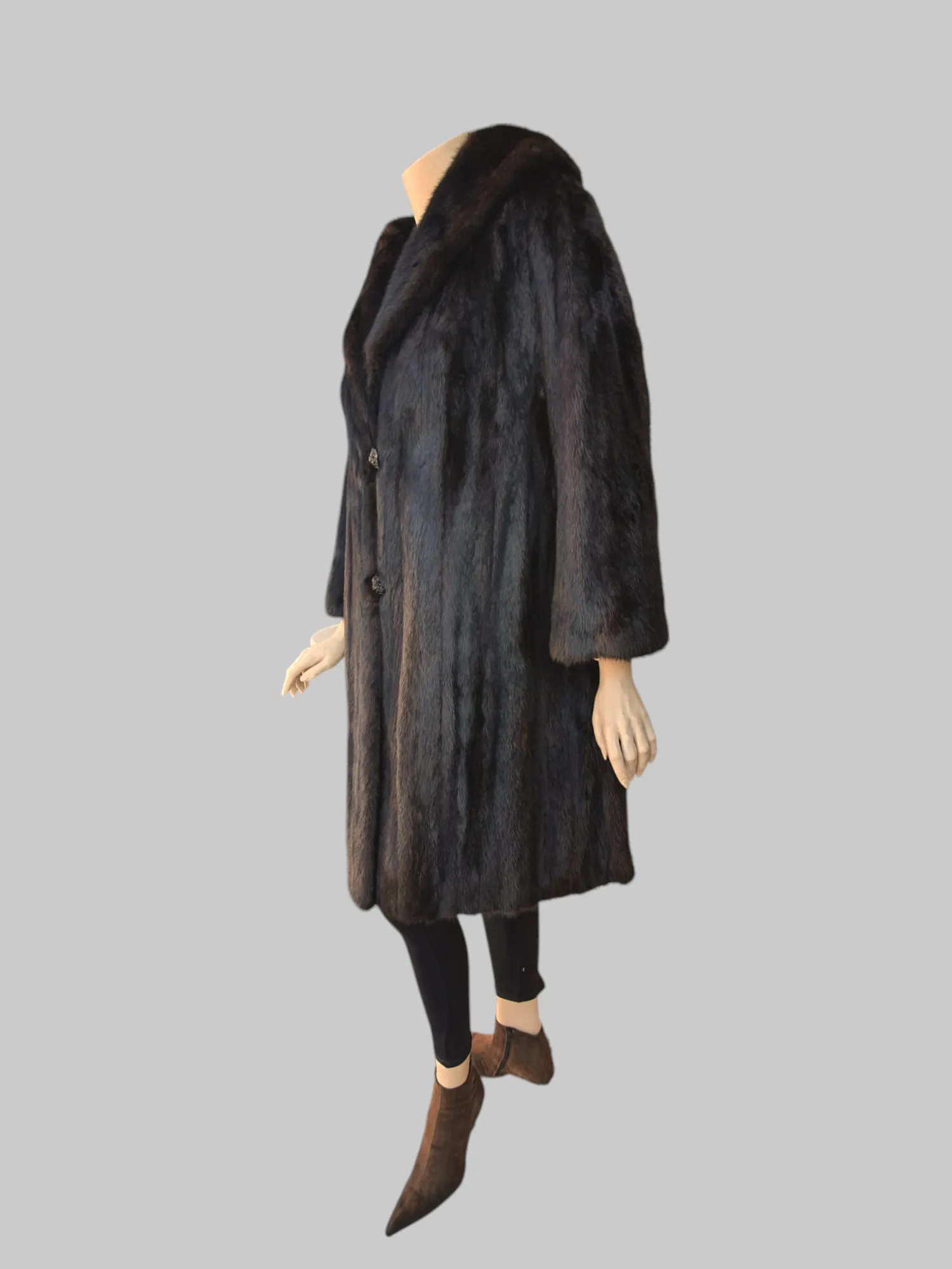 Vintage Dark Brown Mink Coat -Medium