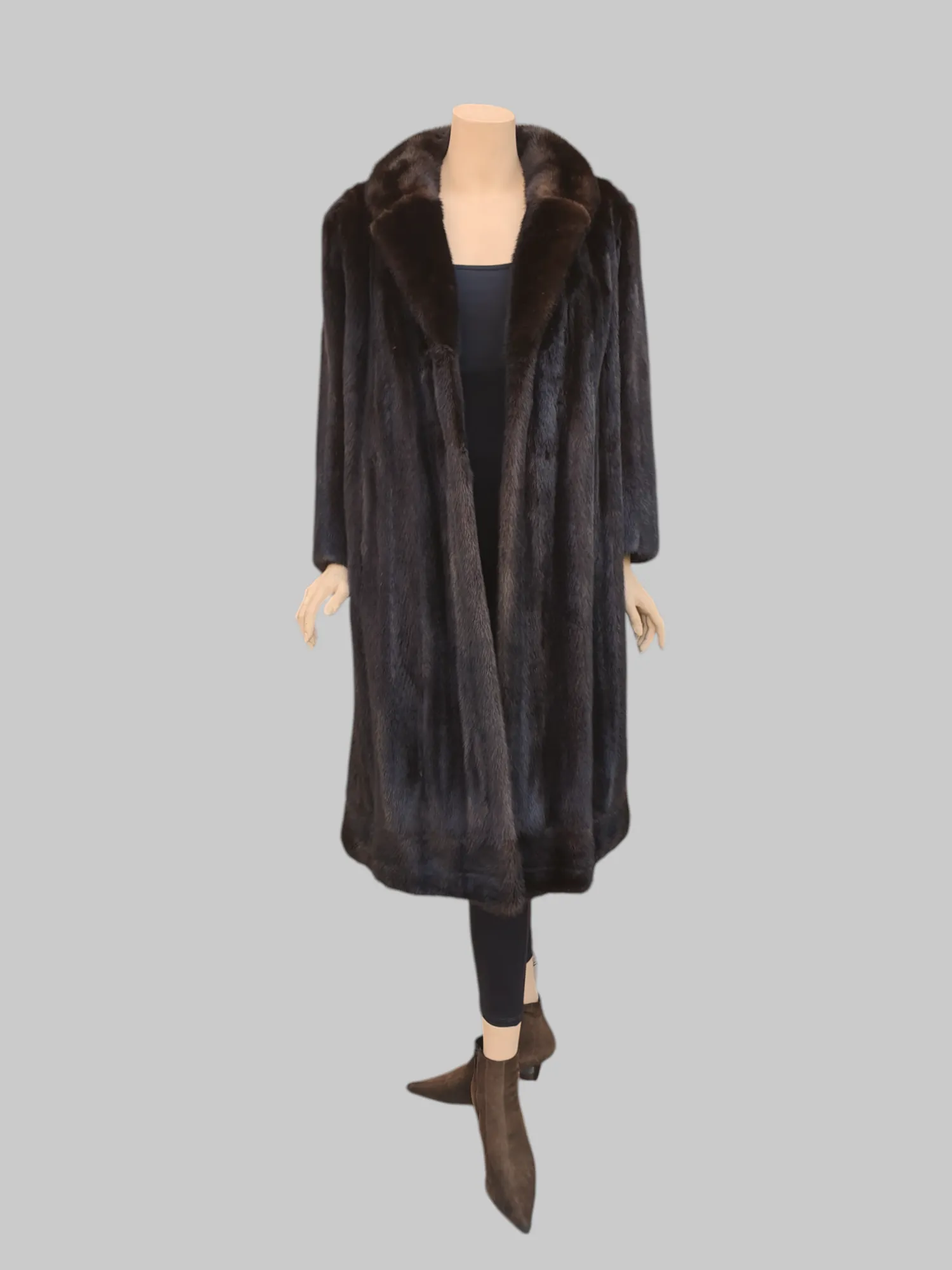 Vintage Dark Mink Coat -Large
