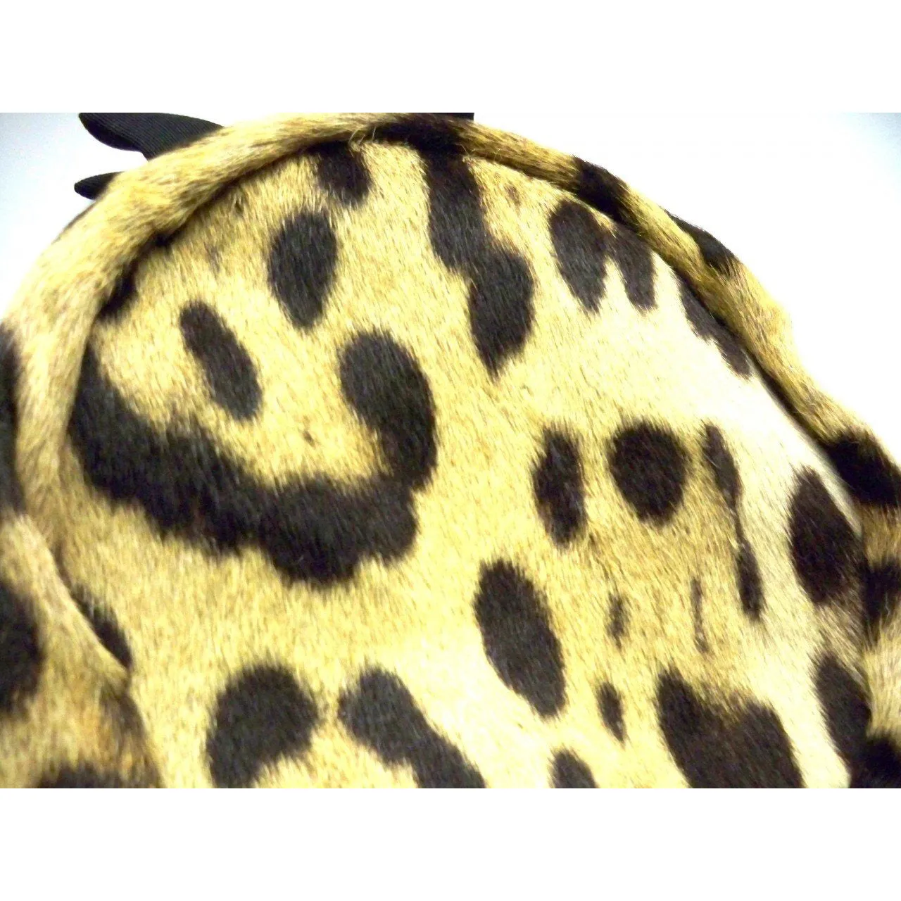 Vintage Ladies Pillbox Hat Genuine Cheetah Fur 1950s