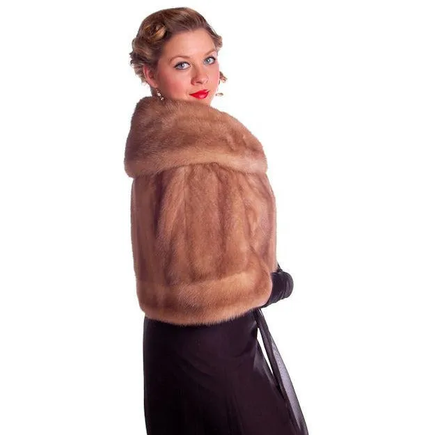 Vintage Mink Fur Stole  Blonde Ranch Mink Fur 1940's Glamourous