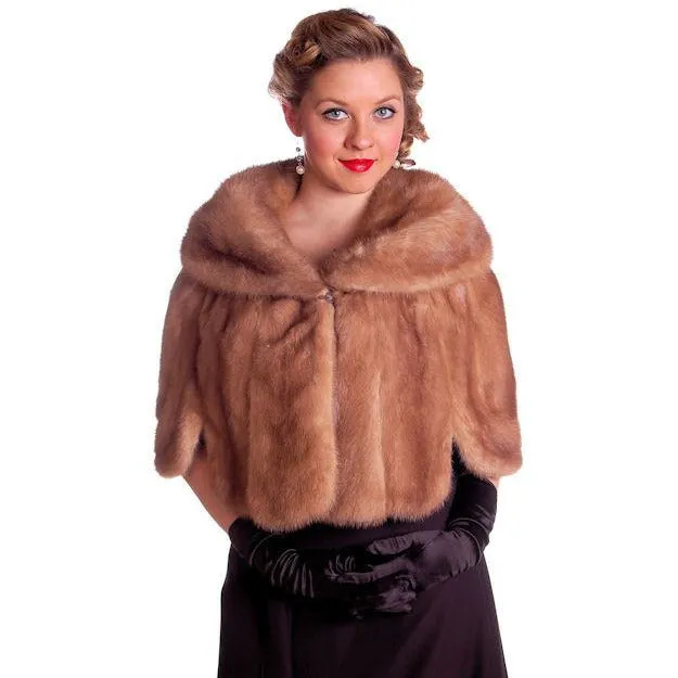 Vintage Mink Fur Stole  Blonde Ranch Mink Fur 1940's Glamourous