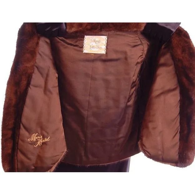 Vintage Stole Dark Brown Mink  Fur Stole Macys Little Shop 1950s