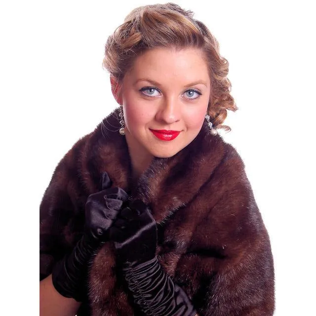 Vintage Stole Dark Brown Mink  Fur Stole Macys Little Shop 1950s