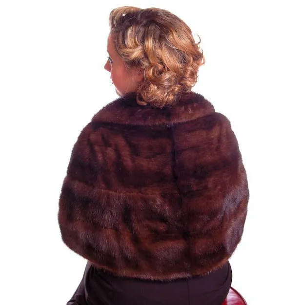 Vintage Stole Dark Brown Mink  Fur Stole Macys Little Shop 1950s