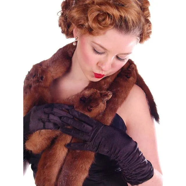 Vintage Stone Marten Fur  Wrap 1930S Celluloid Chain