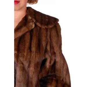 Vintage Swing Coat Muskrat Fur Extreme 1940s Big Shoulders Vogue Shop M