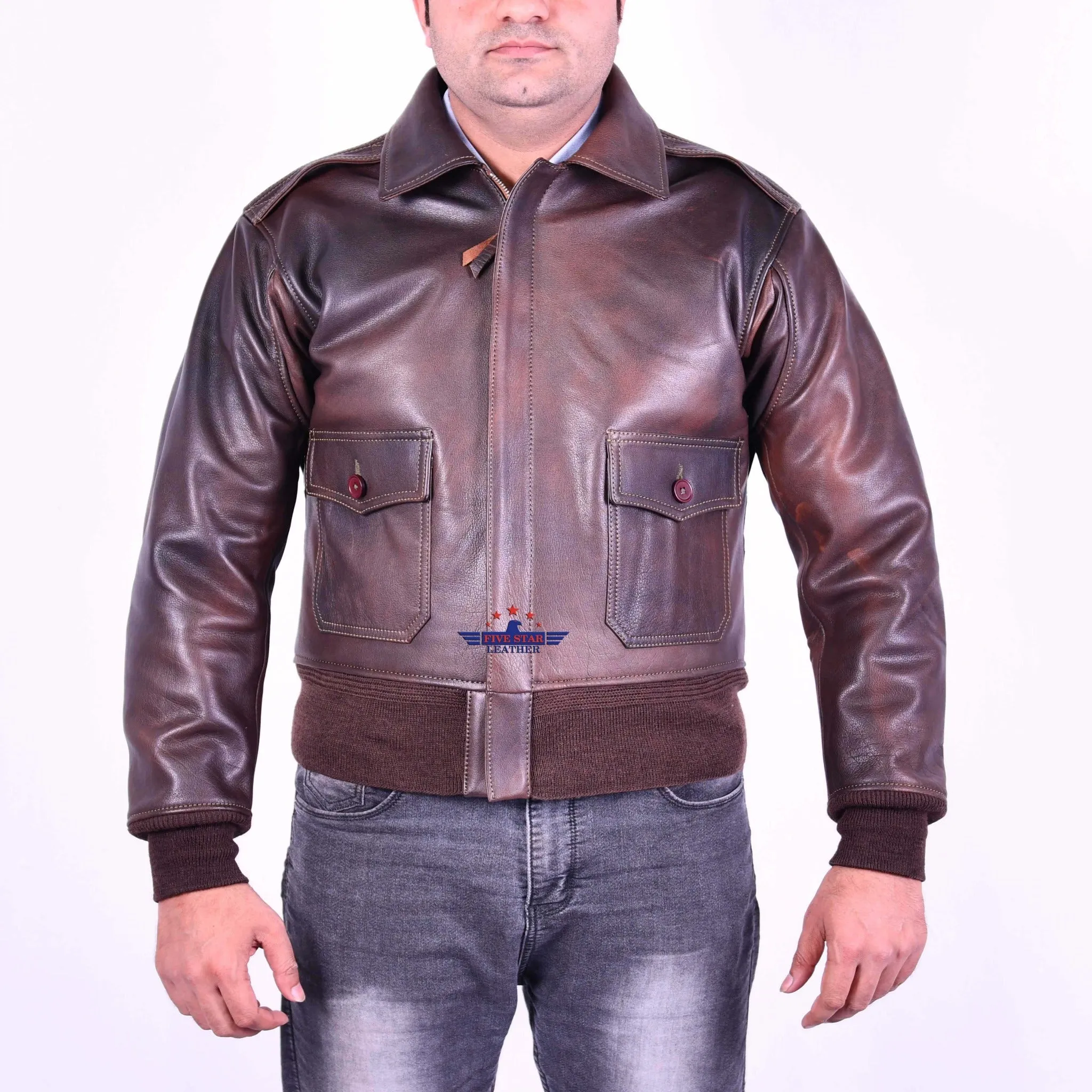 Vintage WWII ANJ-3 Army and Navy Real Leather Flight Jacket