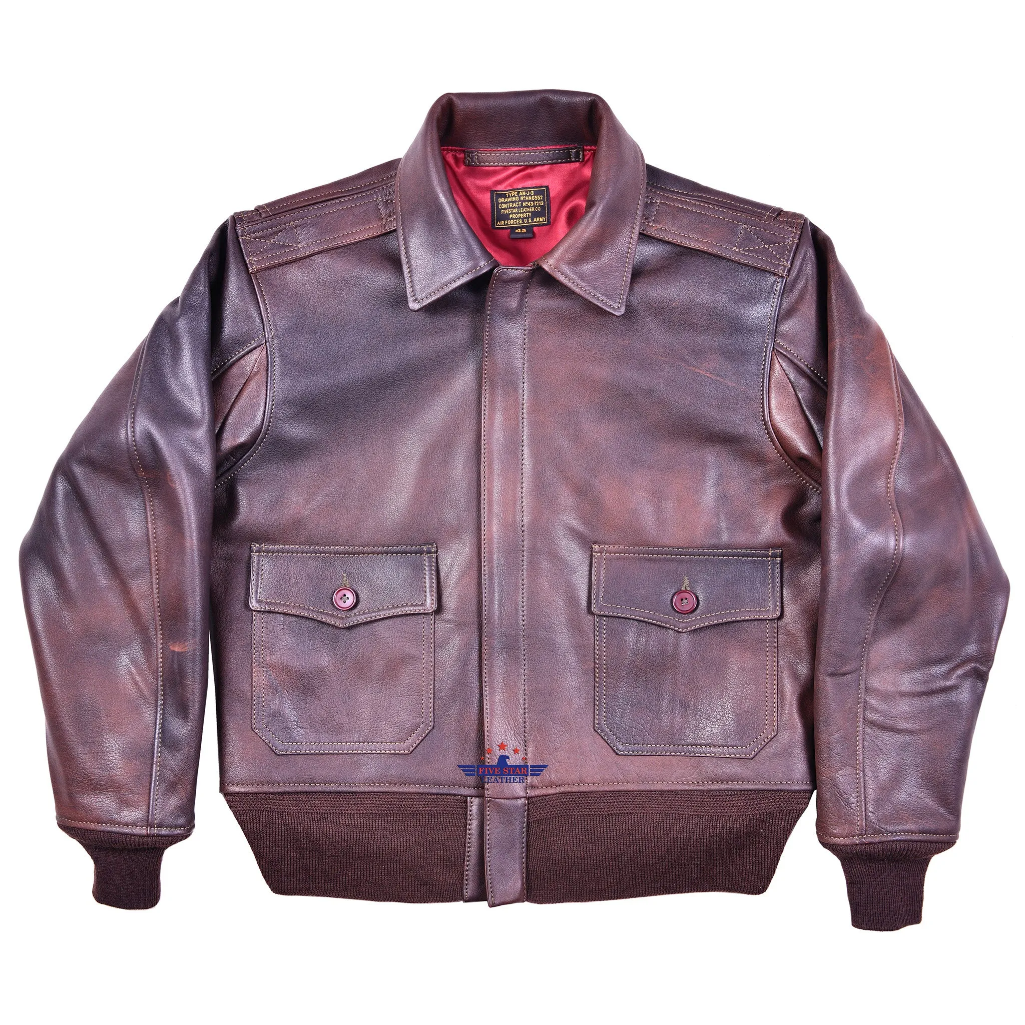 Vintage WWII ANJ-3 Army and Navy Real Leather Flight Jacket