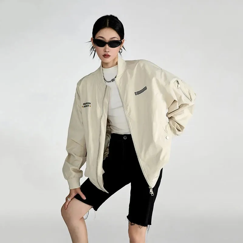 Vintage Y2K Bomber Jacket - Women’s American Military Baseball Jacket