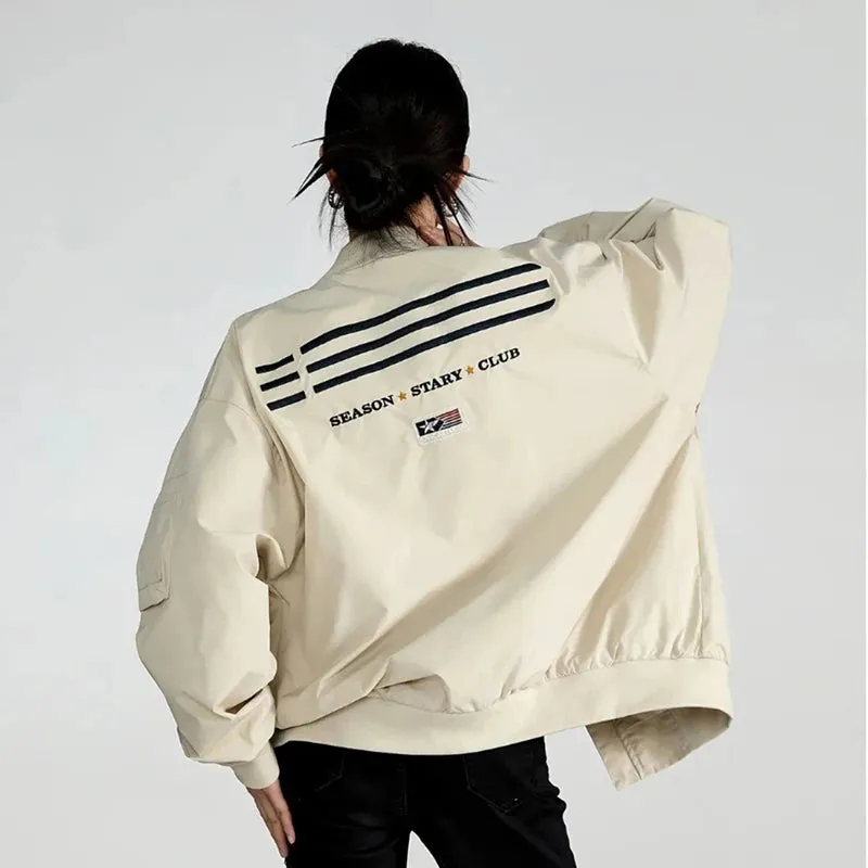 Vintage Y2K Bomber Jacket - Women’s American Military Baseball Jacket