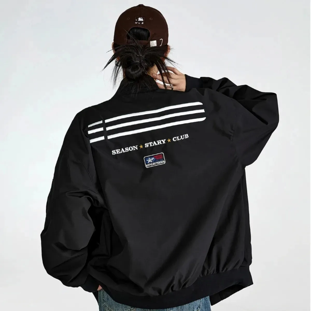 Vintage Y2K Bomber Jacket - Women’s American Military Baseball Jacket
