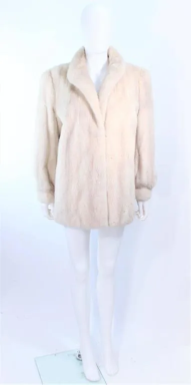 WACHTENHEIM FURS White Mink Fur Sports Coat Size 4-6