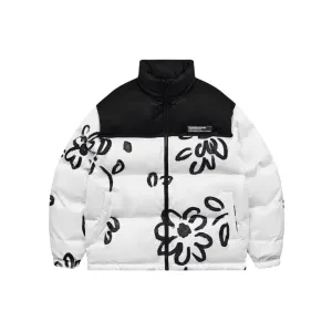 Watercolor Flowers Printed Down Jacket