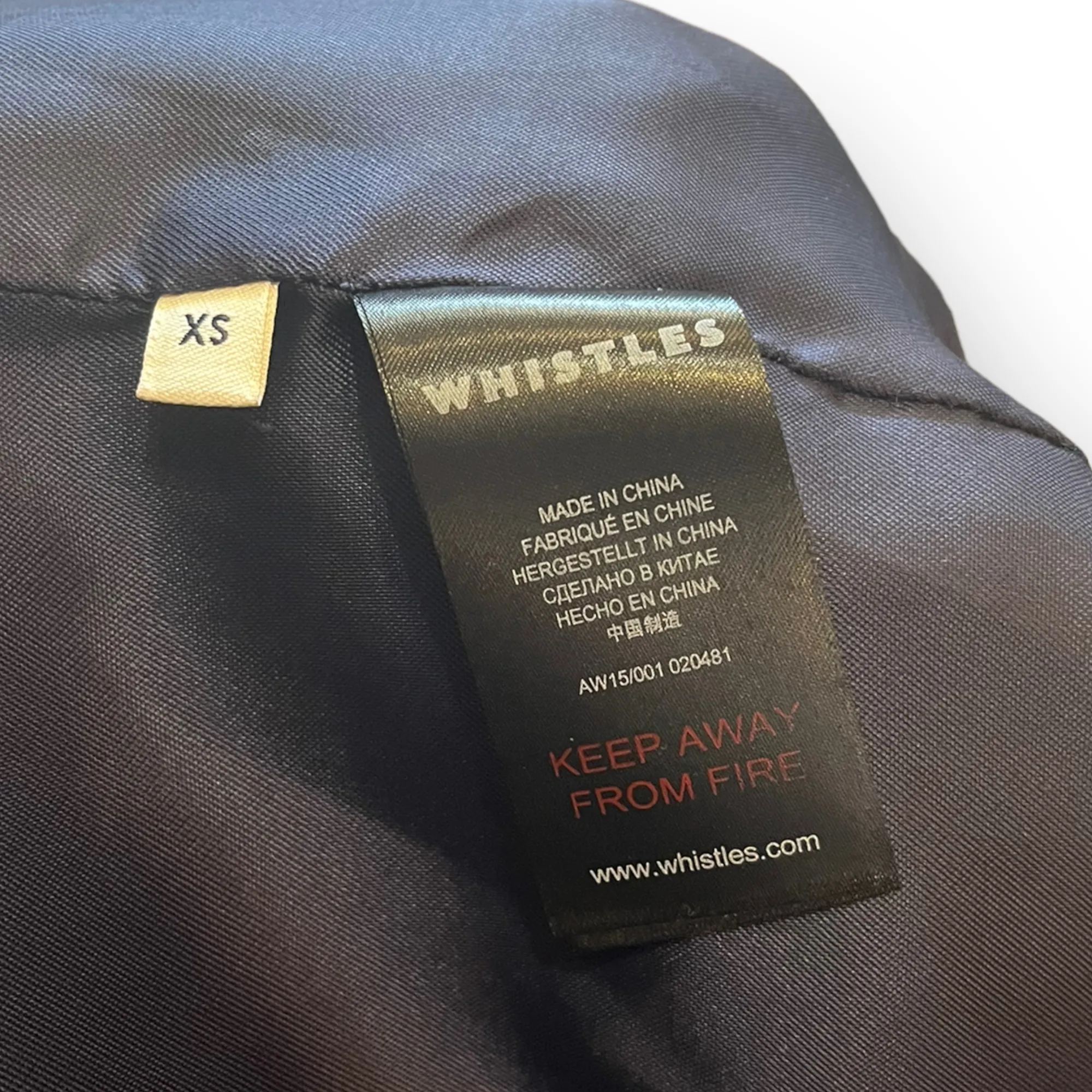 Whistles Navy Fluffy Coat