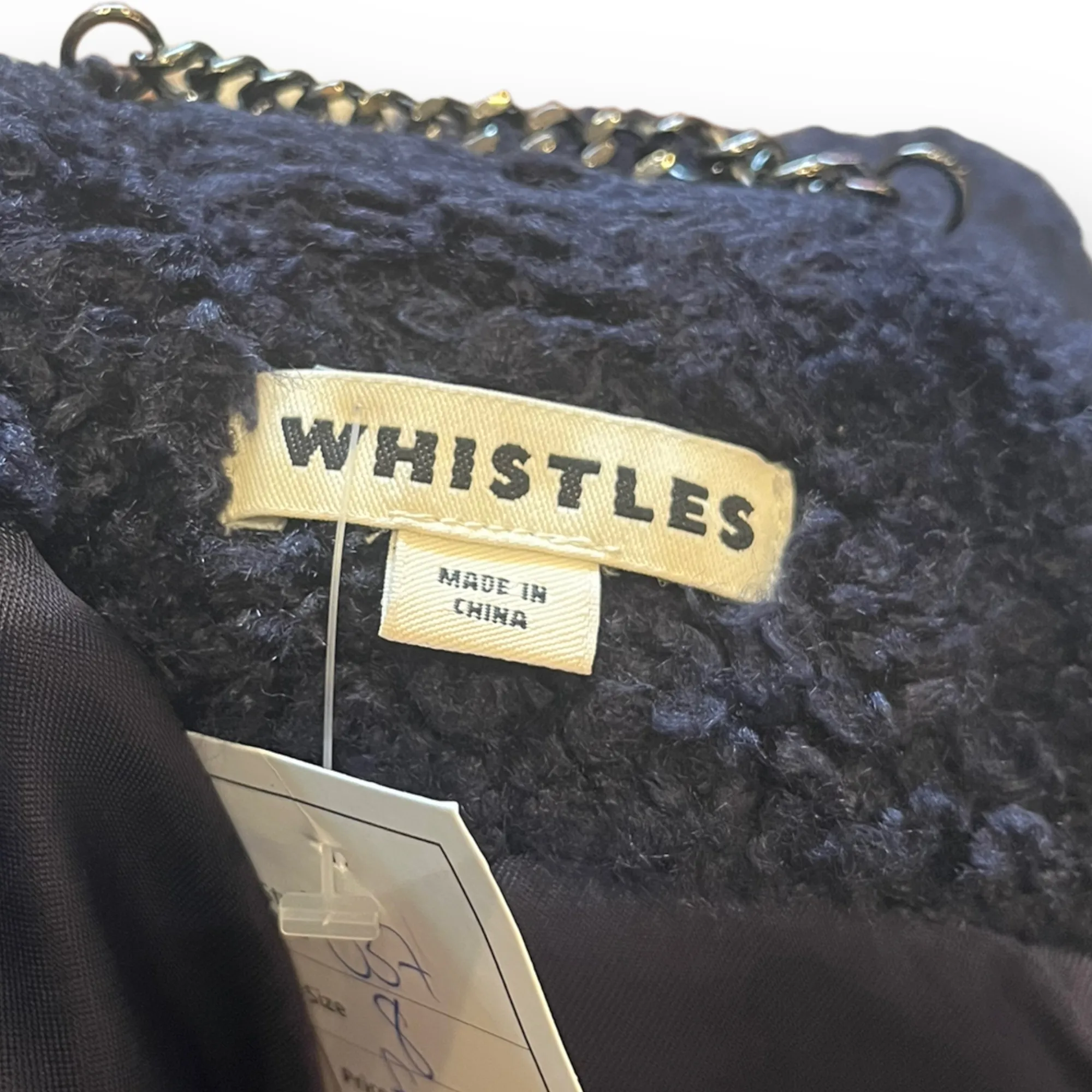 Whistles Navy Fluffy Coat