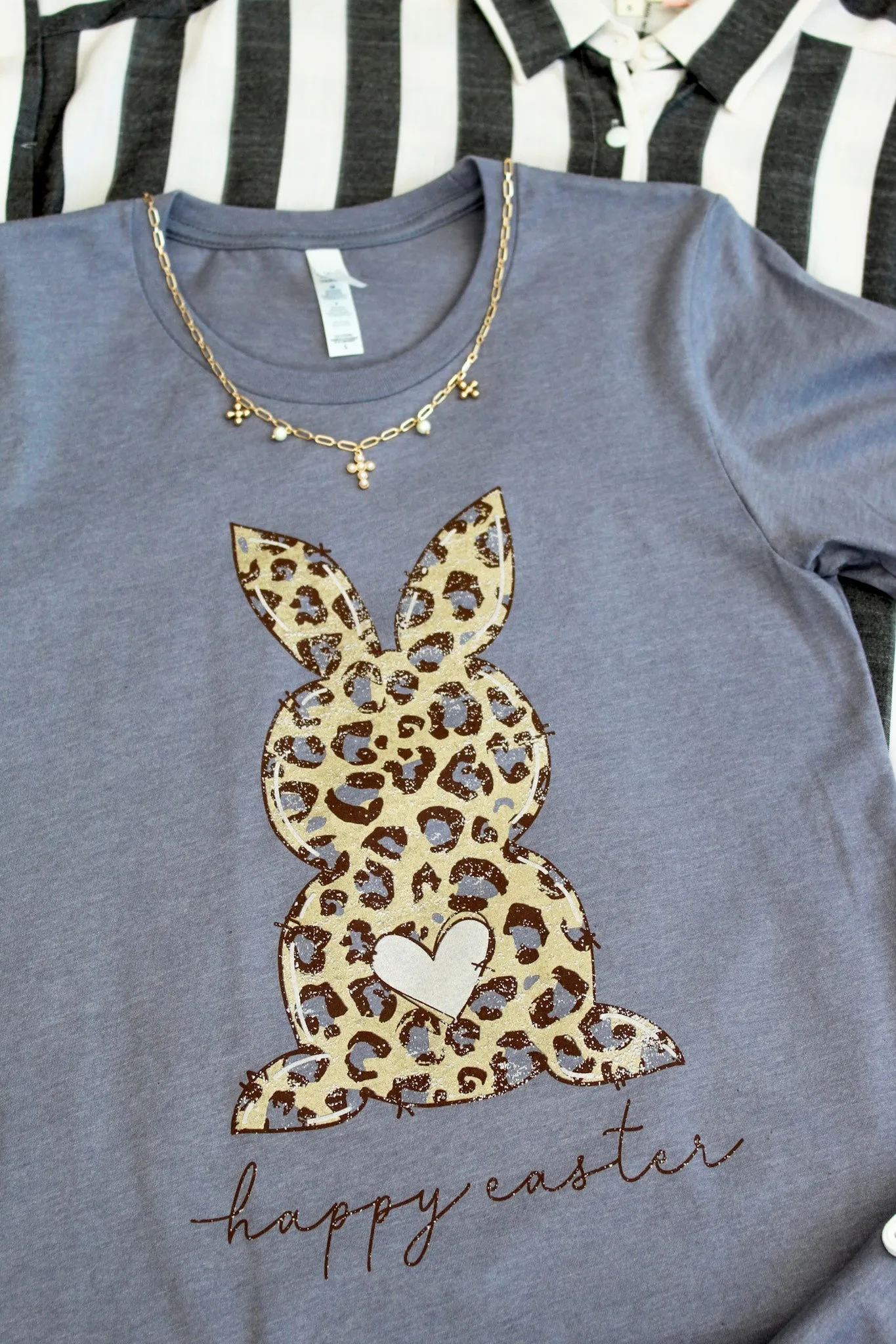 Wild Bunny Happy Easter Graphic Tee • Graphite