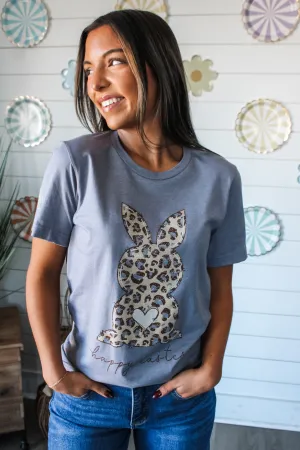 Wild Bunny Happy Easter Graphic Tee • Graphite
