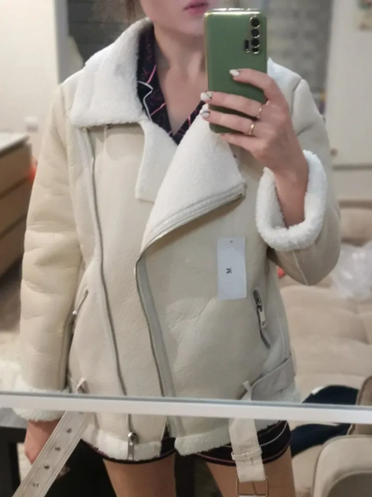 Winter Coats Women Thickness Faux Leather  Female  Jacket