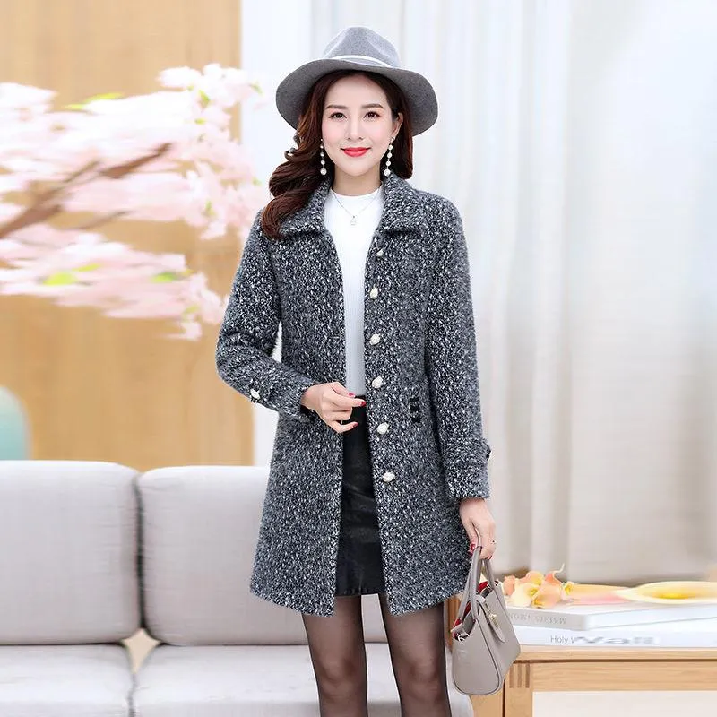 Winter Fashion and Elegant Women's Cotton Coat Mid-length Mink Velvet Thick Warm Fur Coat