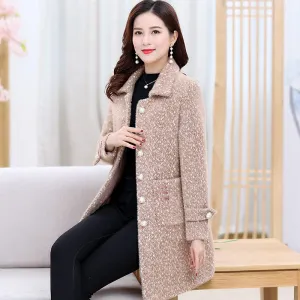 Winter Fashion and Elegant Women's Cotton Coat Mid-length Mink Velvet Thick Warm Fur Coat