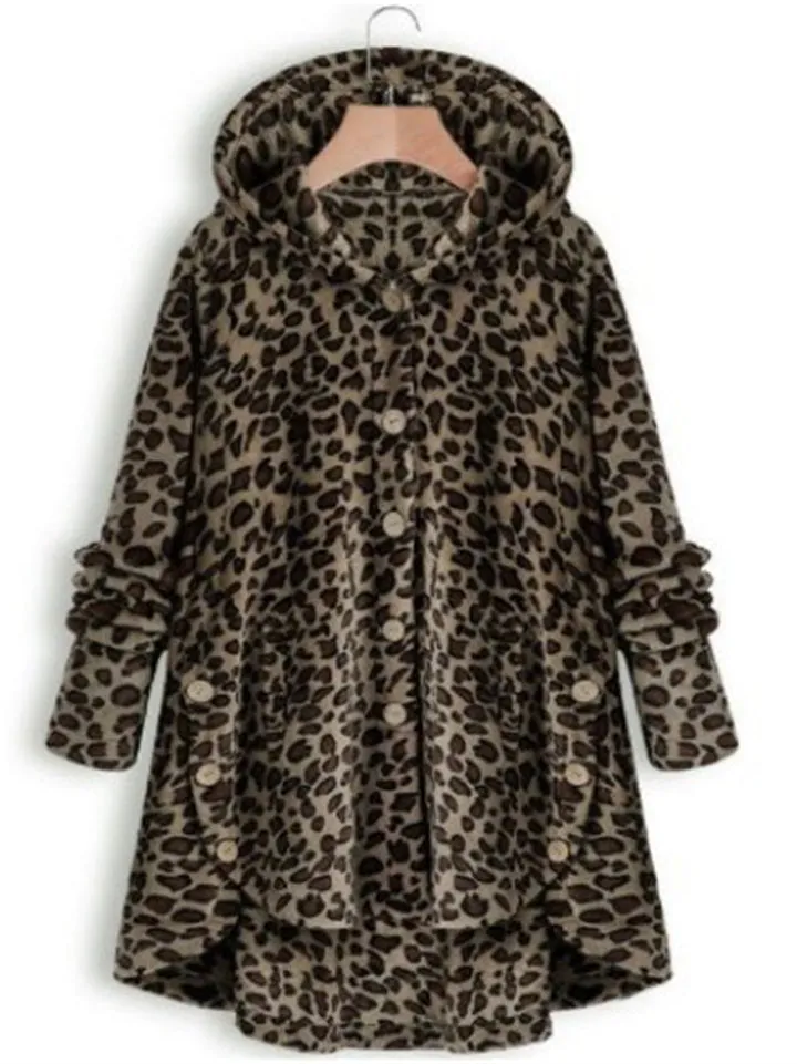 Winter Hooded Fleece Plus Size Extra Loose Women Coat