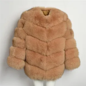 Winter Warm Fluffy White Fur Coats 2021 Real Fox Fur Coat Women