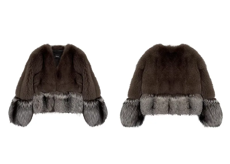 Women Fox Fur Coat 2022 New Luxury Long Sleeve Full Fur Overcoat Warm Winter 4903