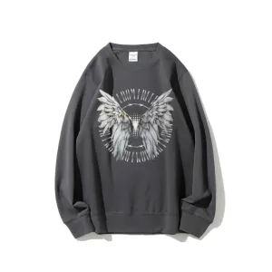 Women Vintage Wing Freedom Graphic Sweatshirts