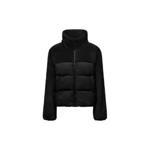Women's Black Turtleneck Jacket with Front Pockets