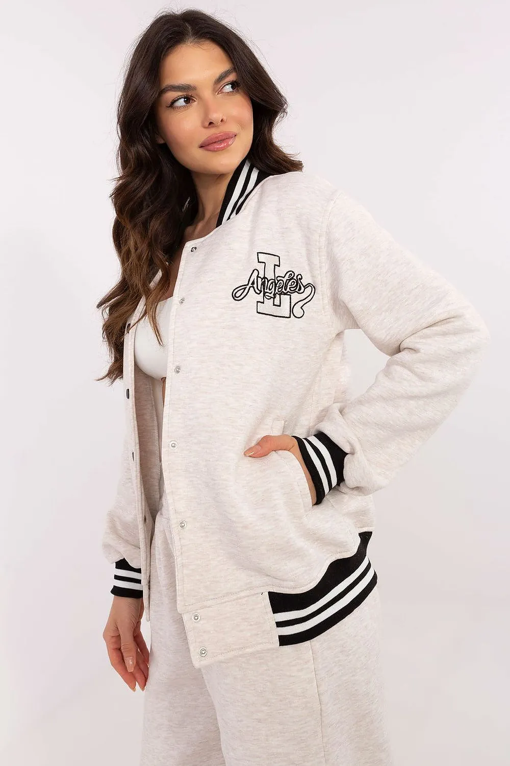 Women's Casual Bomber Jacket with Stylish Accents