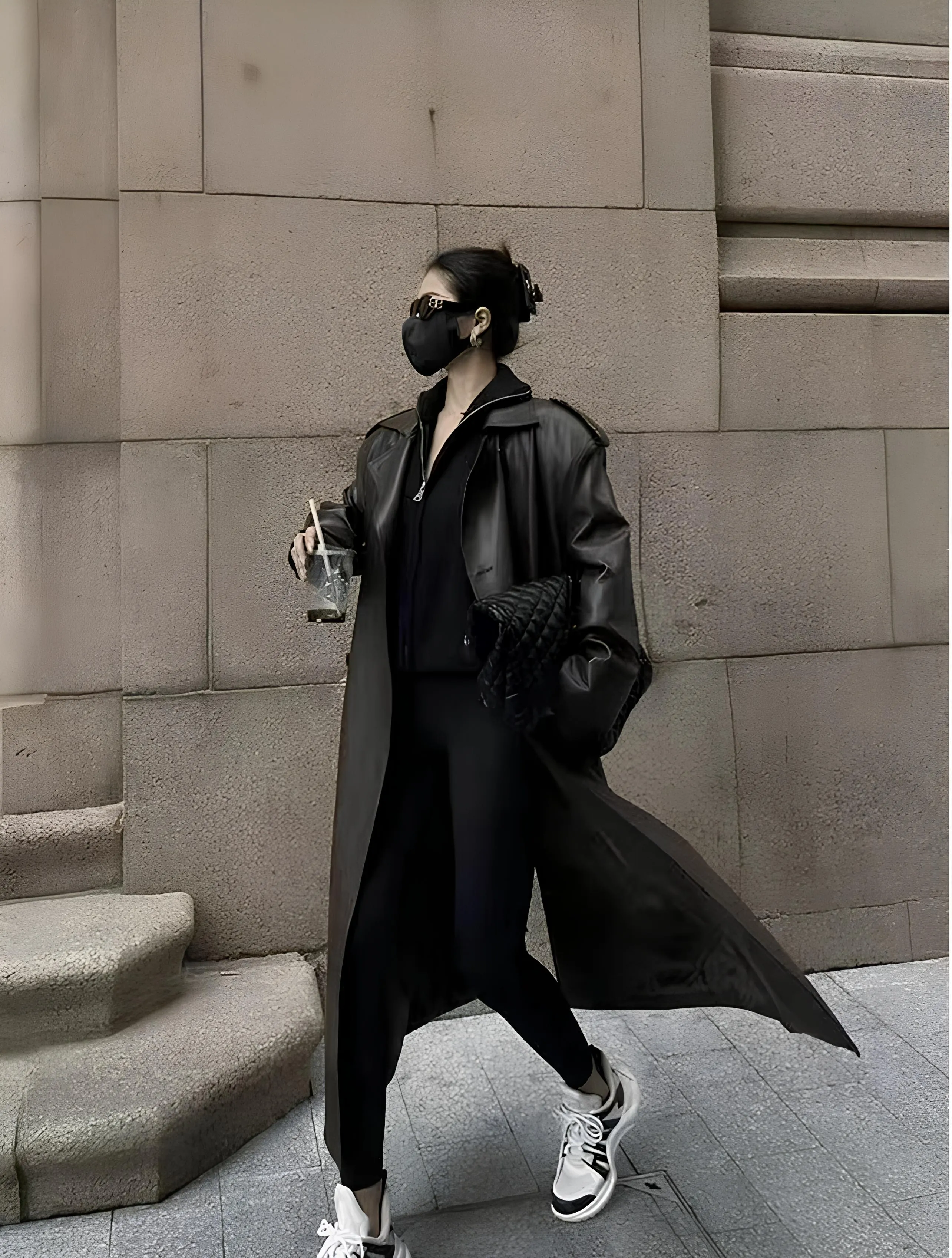 Women’s Faux Leather Long Coat – Sleek, Edgy & Timeless
