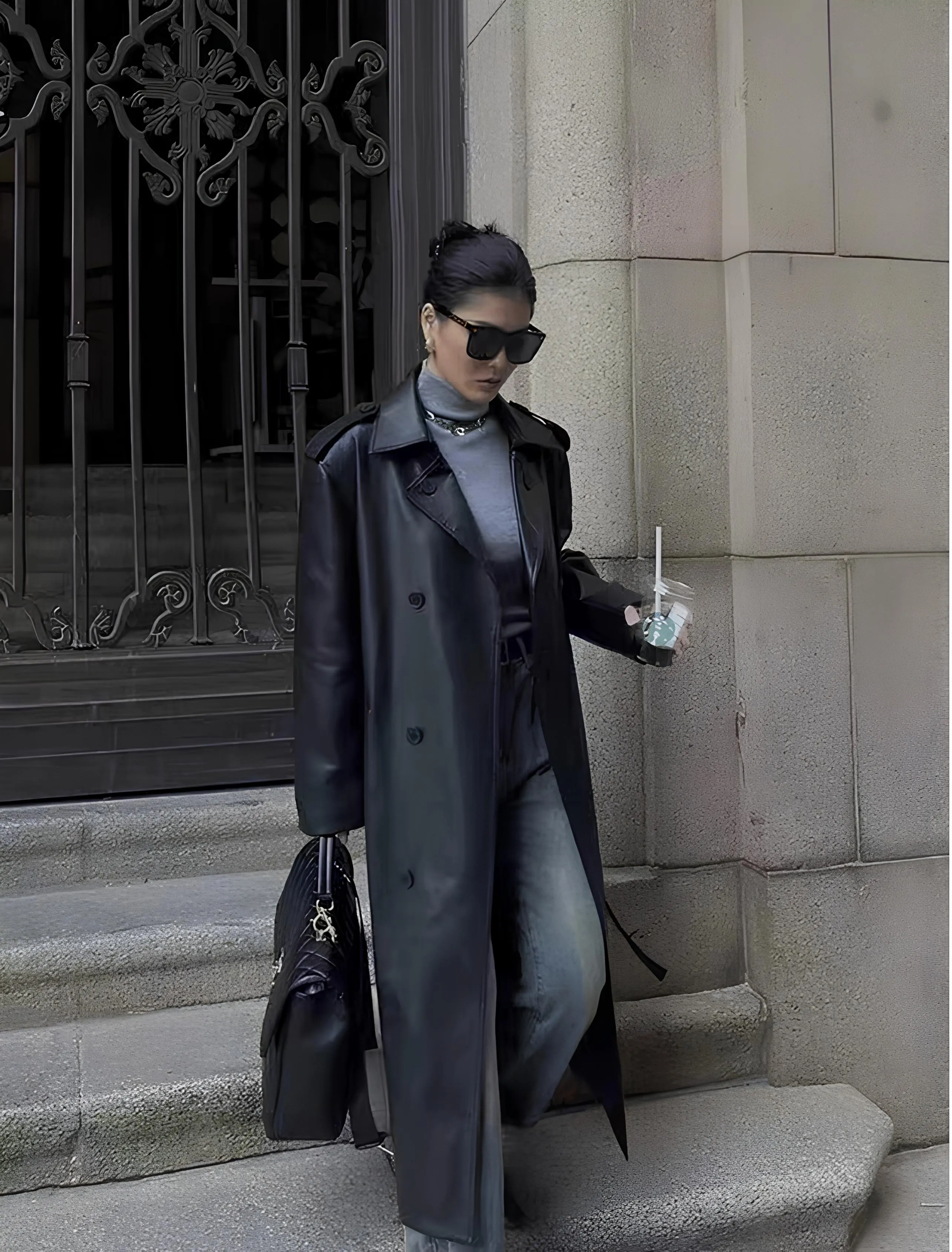 Women’s Faux Leather Long Coat – Sleek, Edgy & Timeless