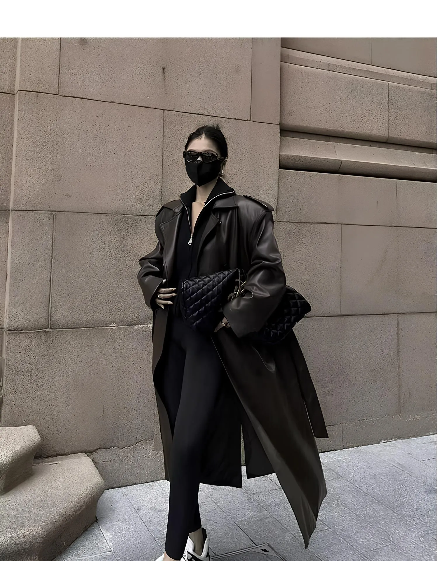 Women’s Faux Leather Long Coat – Sleek, Edgy & Timeless