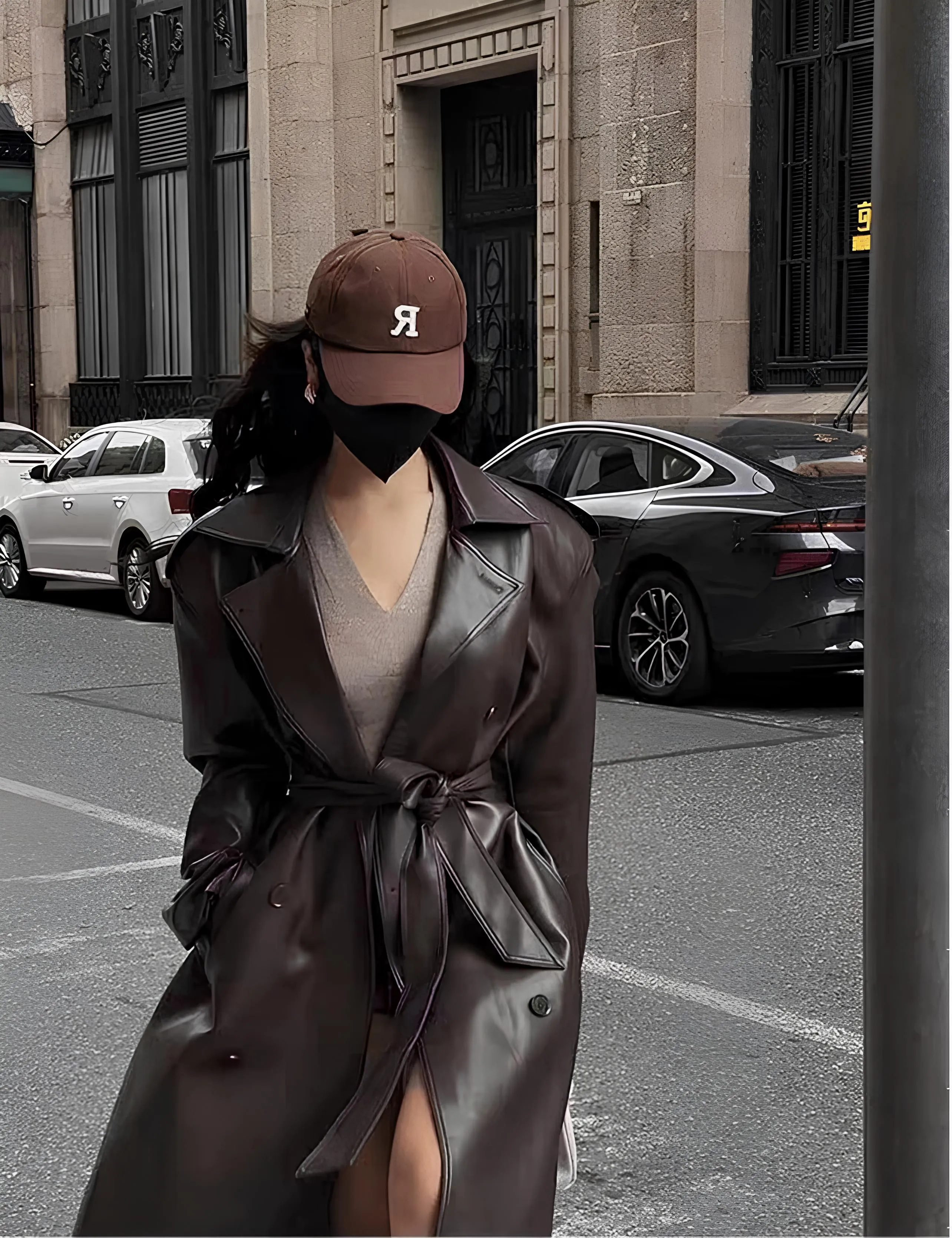 Women’s Faux Leather Long Coat – Sleek, Edgy & Timeless