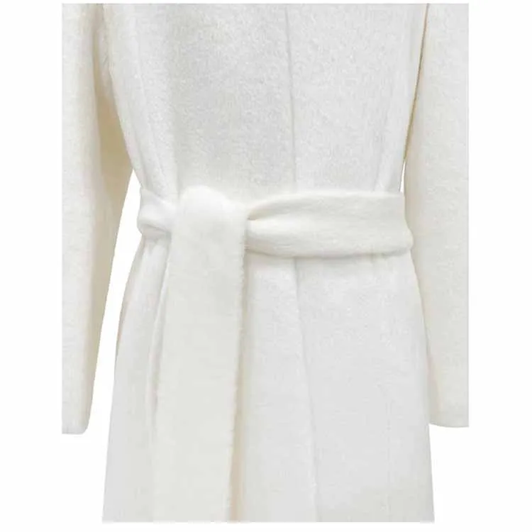 Womens Long Winter Coats Outfits Woolen Coatdress for Wedding Bride Wind-breaker