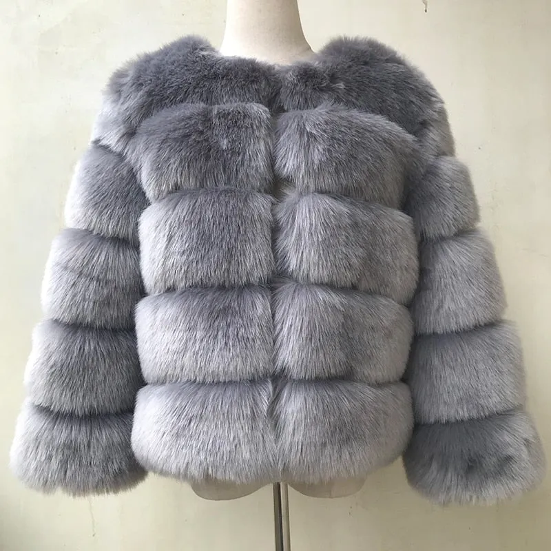 Women's New Fashion Faux Fur Winter Coat