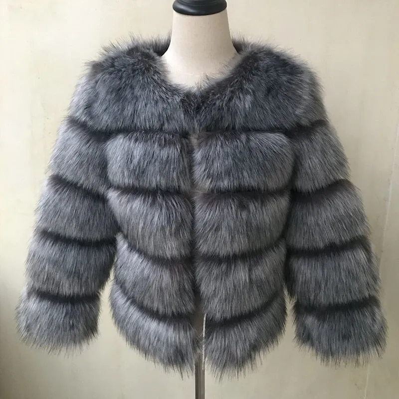 Women's New Fashion Faux Fur Winter Coat