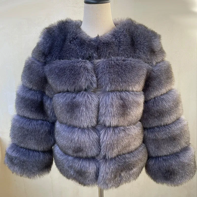 Women's New Fashion Faux Fur Winter Coat